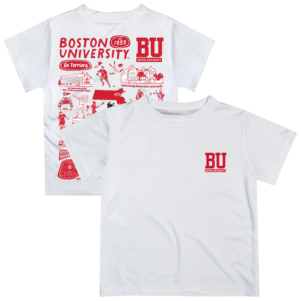 Youth Vive La Fete White Boston University Impressions Artwork T-Shirt