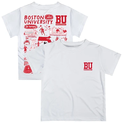 Youth Vive La Fete White Boston University Impressions Artwork T-Shirt