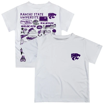 Youth Vive La Fete White Kansas State Wildcats Impressions Artwork T-Shirt