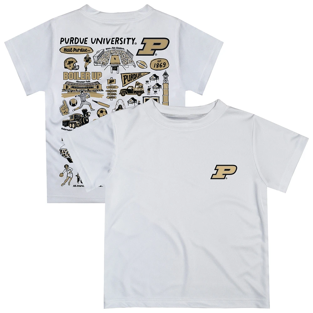 Youth Vive La Fete White Purdue Boilermakers Impressions Artwork T-Shirt