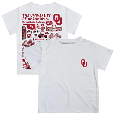 Youth Vive La Fete White Oklahoma Sooners Impressions Artwork T-Shirt