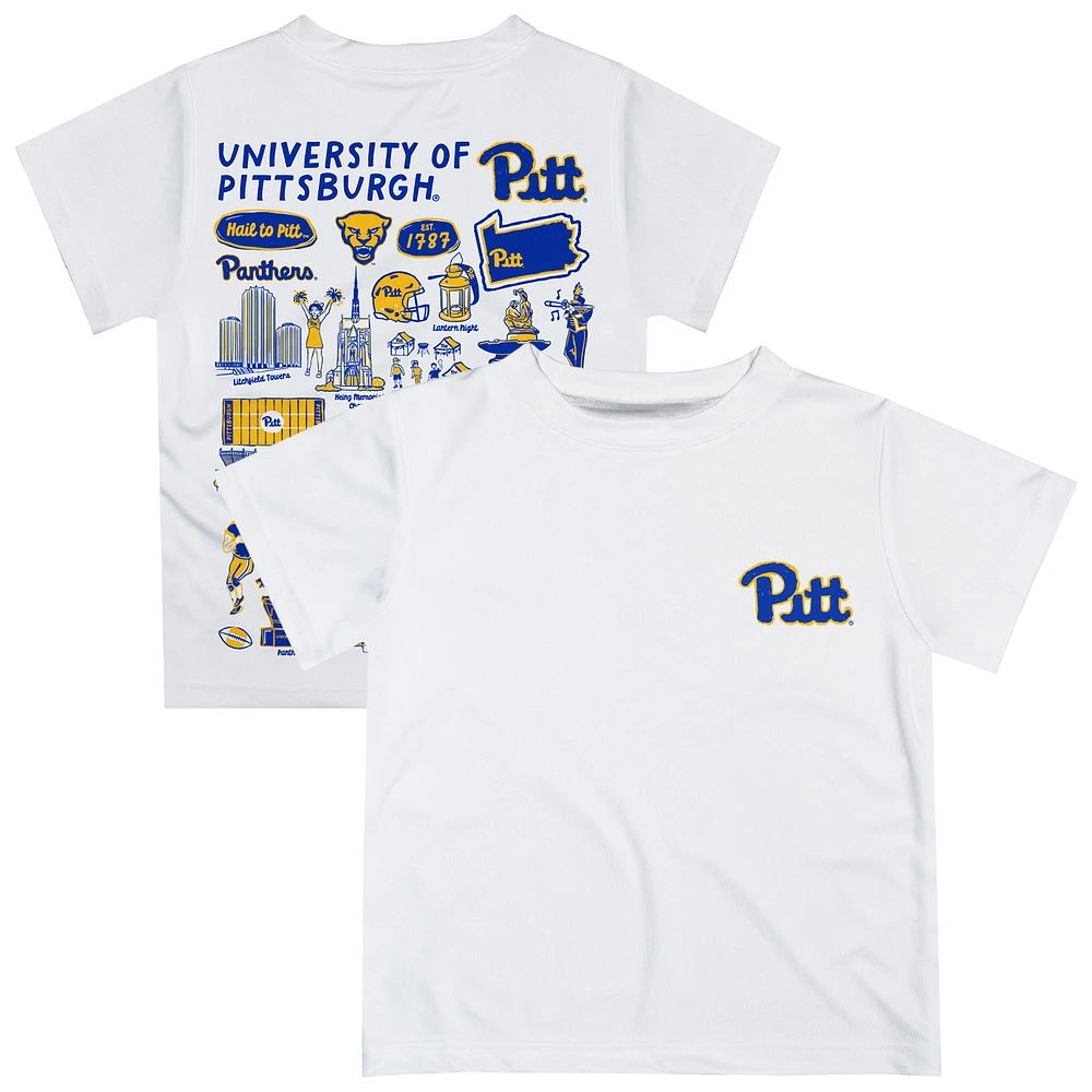 Youth Vive La Fete White Pitt Panthers Impressions Artwork T-Shirt