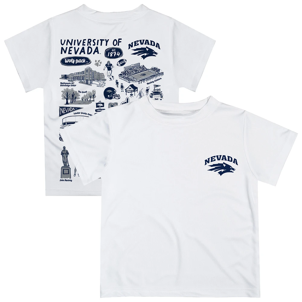 Youth Vive La Fete White Nevada Wolf Pack Impressions Artwork T-Shirt