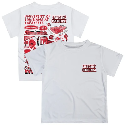 Youth Vive La Fete White Louisiana Ragin' Cajuns Impressions Artwork T-Shirt