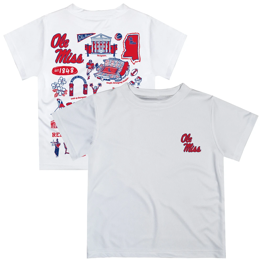 Youth Vive La Fete White Ole Miss Rebels Impressions Artwork T-Shirt