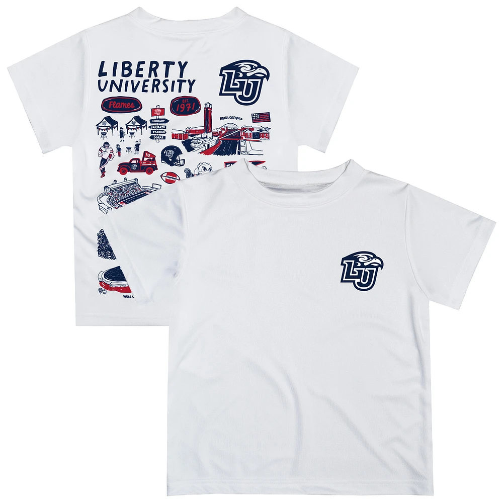 Youth Vive La Fete White Liberty Flames Impressions Artwork T-Shirt