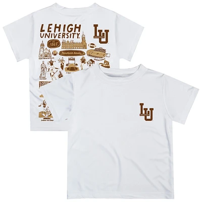 Youth Vive La Fete White Lehigh Mountain Hawks Impressions Artwork T-Shirt