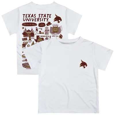 Youth Vive La Fete White Texas State Bobcats Impressions Artwork T-Shirt