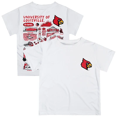 Youth Vive La Fete White Louisville Cardinals Impressions Artwork T-Shirt