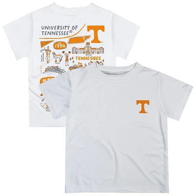 Youth Vive La Fete White Tennessee Volunteers Impressions Artwork T-Shirt