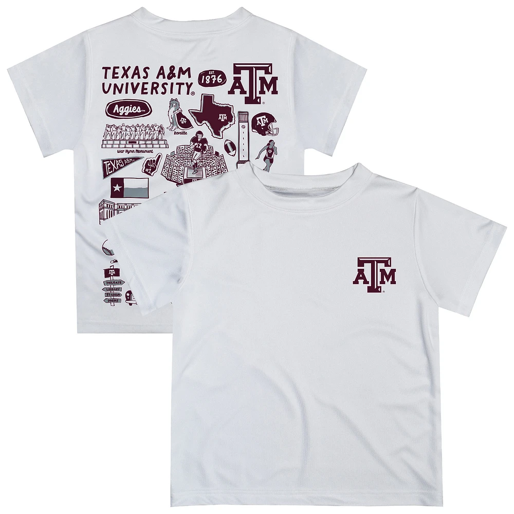 Youth Vive La Fete White Texas A&M Aggies Impressions Artwork T-Shirt