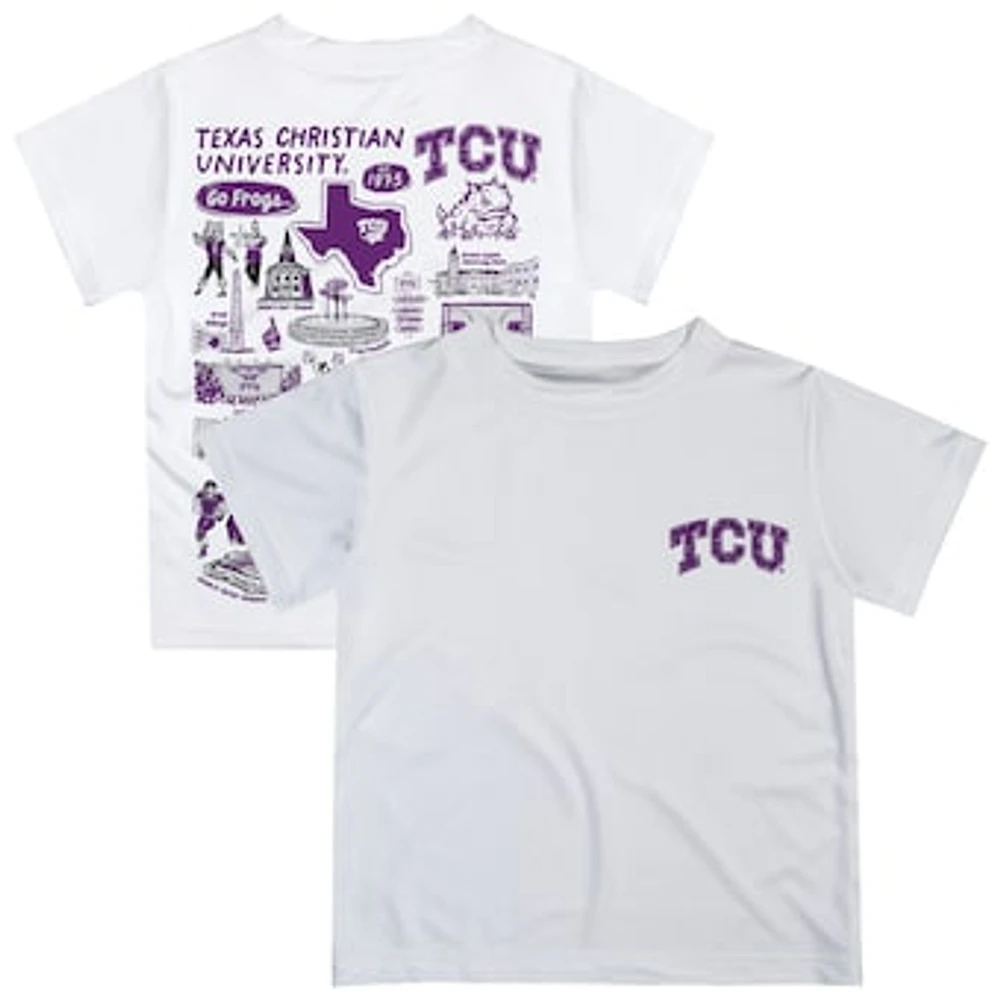 Youth Vive La Fete White TCU Horned Frogs Impressions Artwork T-Shirt