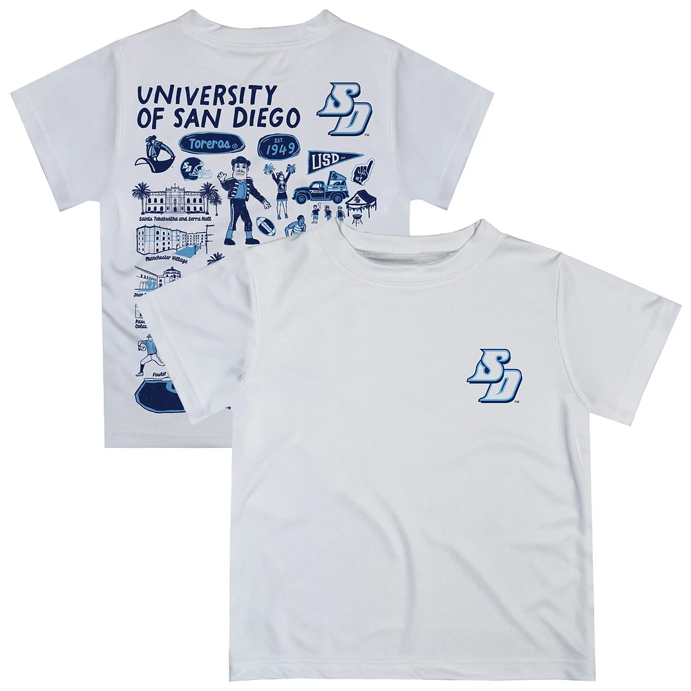 Youth Vive La Fete White San Diego Toreros Impressions Artwork T-Shirt