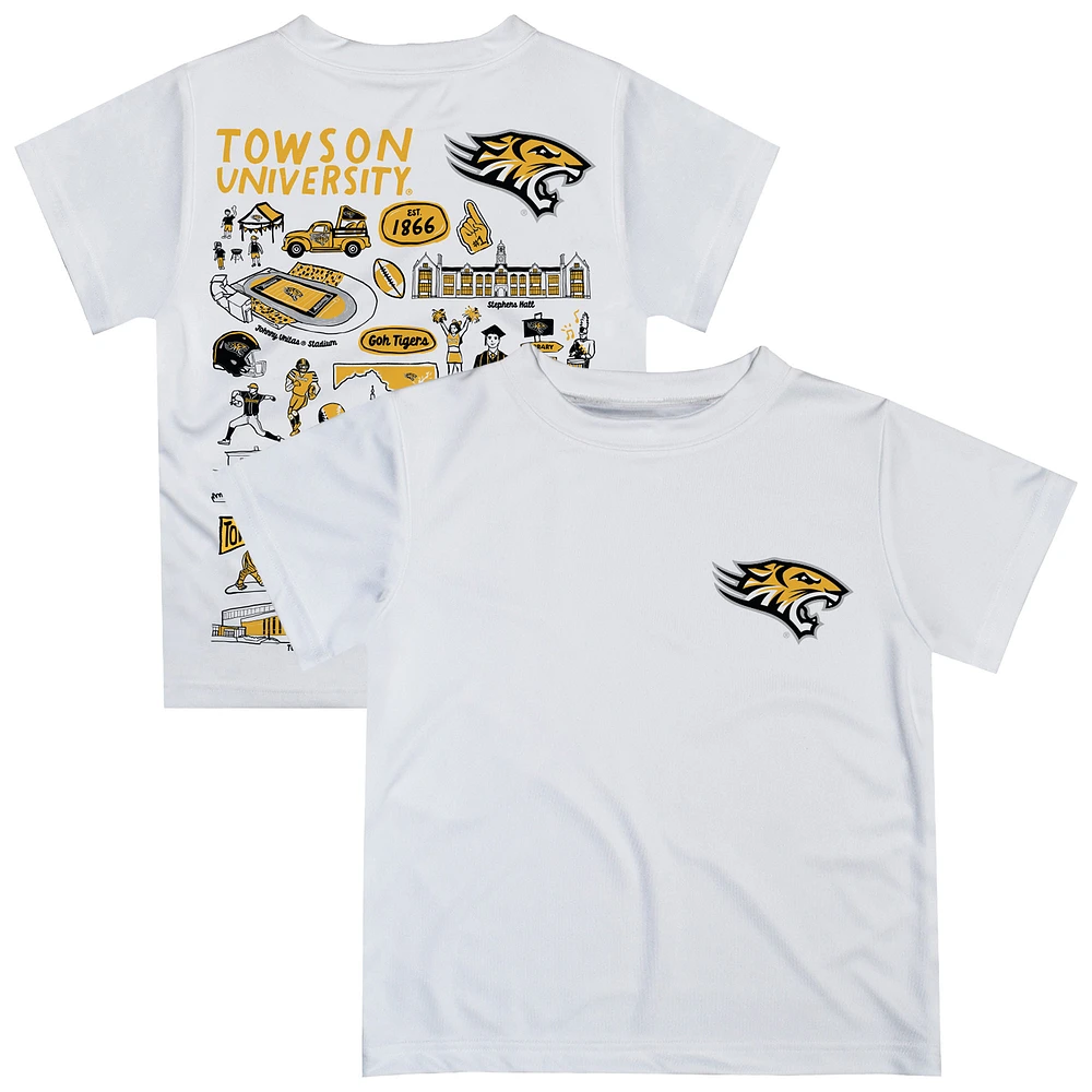 Youth Vive La Fete White Towson Tigers Impressions Artwork T-Shirt