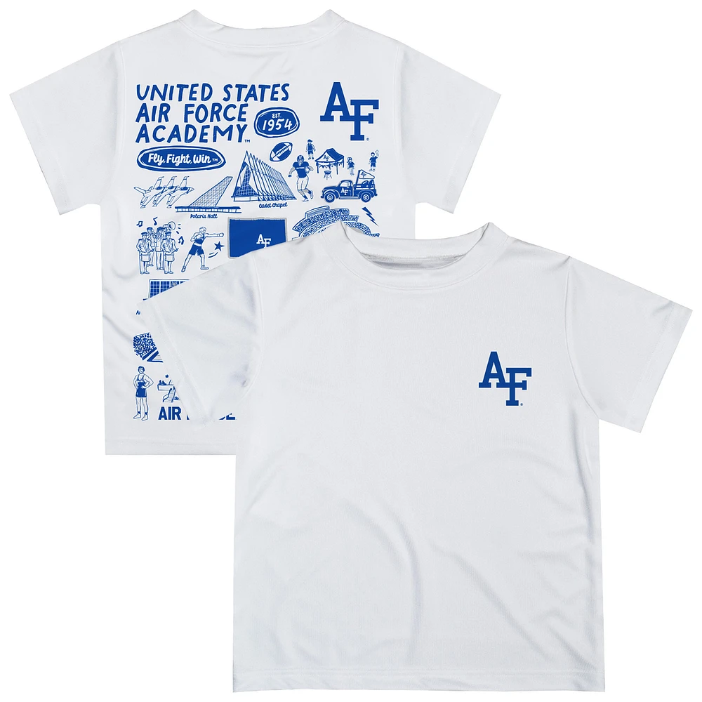 Youth Vive La Fete White Air Force Falcons Impressions Artwork T-Shirt