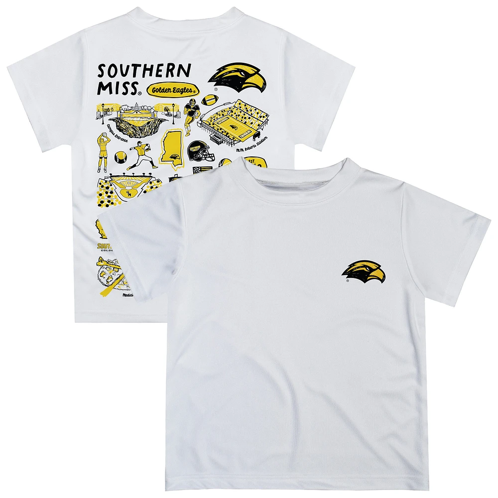 Youth Vive La Fete White Southern Miss Golden Eagles Impressions Artwork T-Shirt