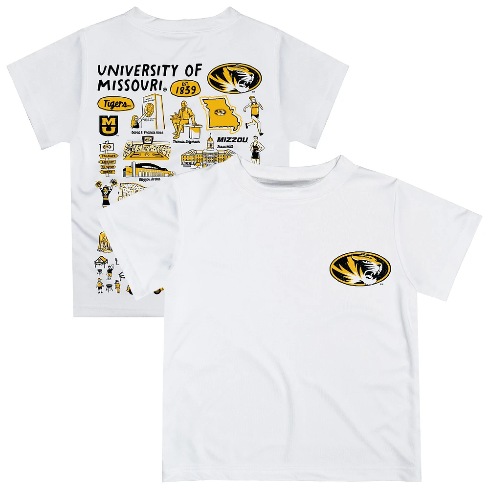 Youth Vive La Fete White Missouri Tigers Impressions Artwork T-Shirt