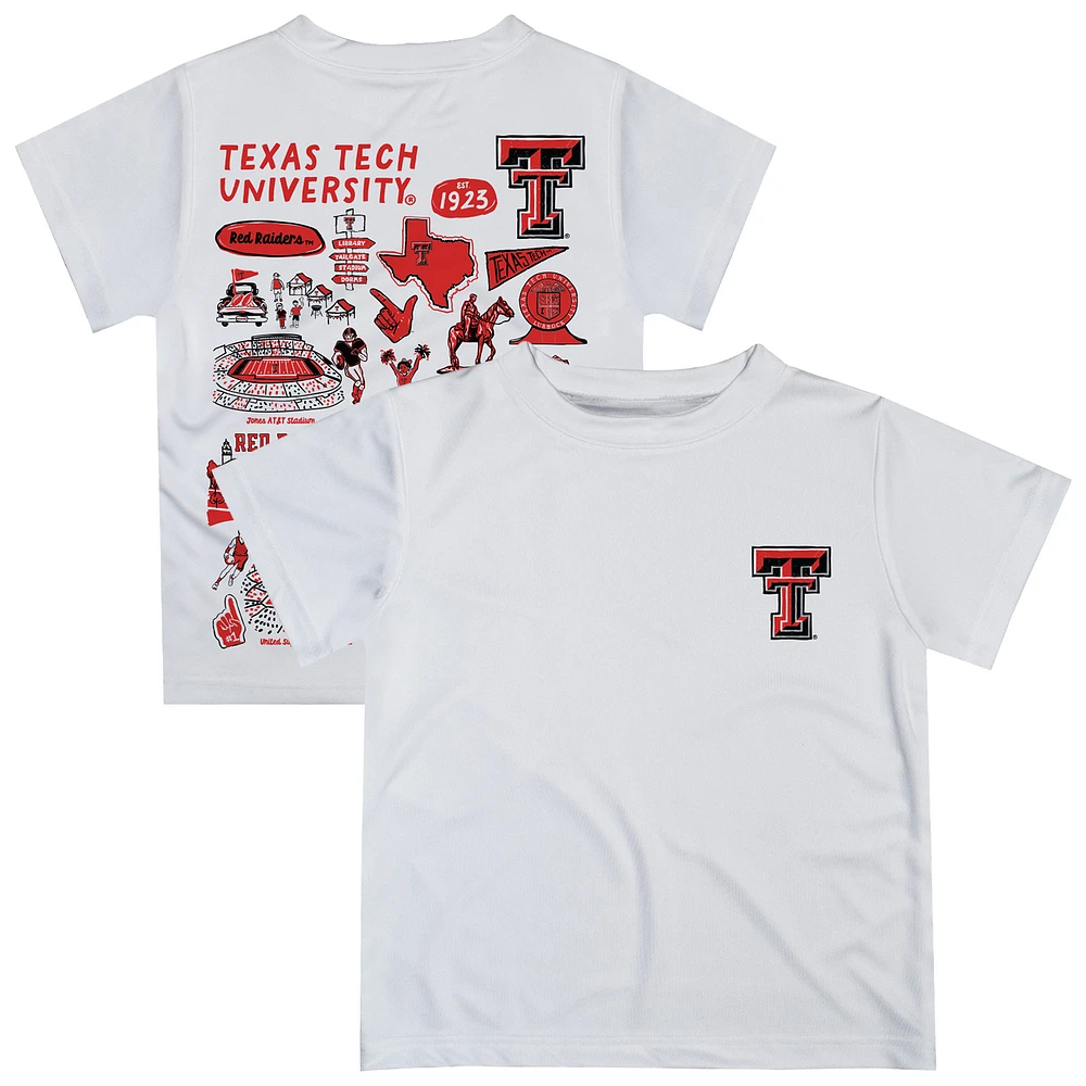Youth Vive La Fete White Texas Tech Red Raiders Impressions Artwork T-Shirt