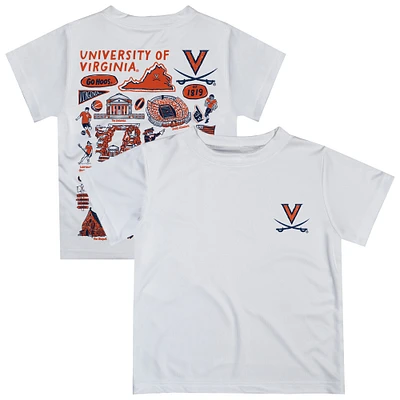 Youth Vive La Fete White Virginia Cavaliers Impressions Artwork T-Shirt
