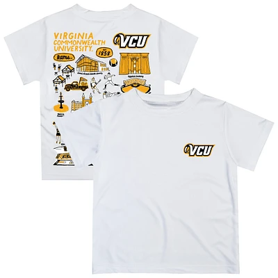Youth Vive La Fete White VCU Rams Impressions Artwork T-Shirt
