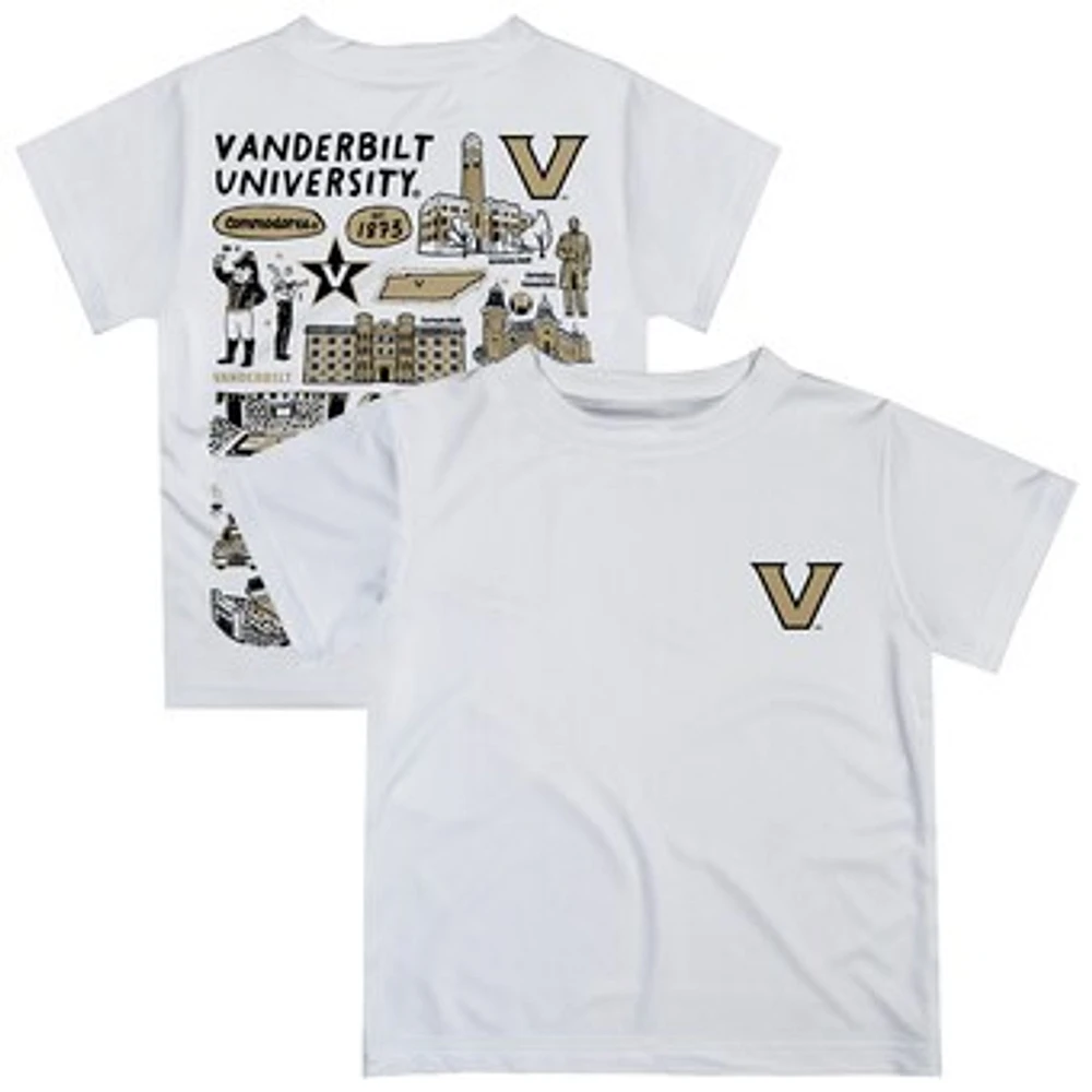 Youth Vive La Fete White Vanderbilt Commodores Impressions Artwork T-Shirt