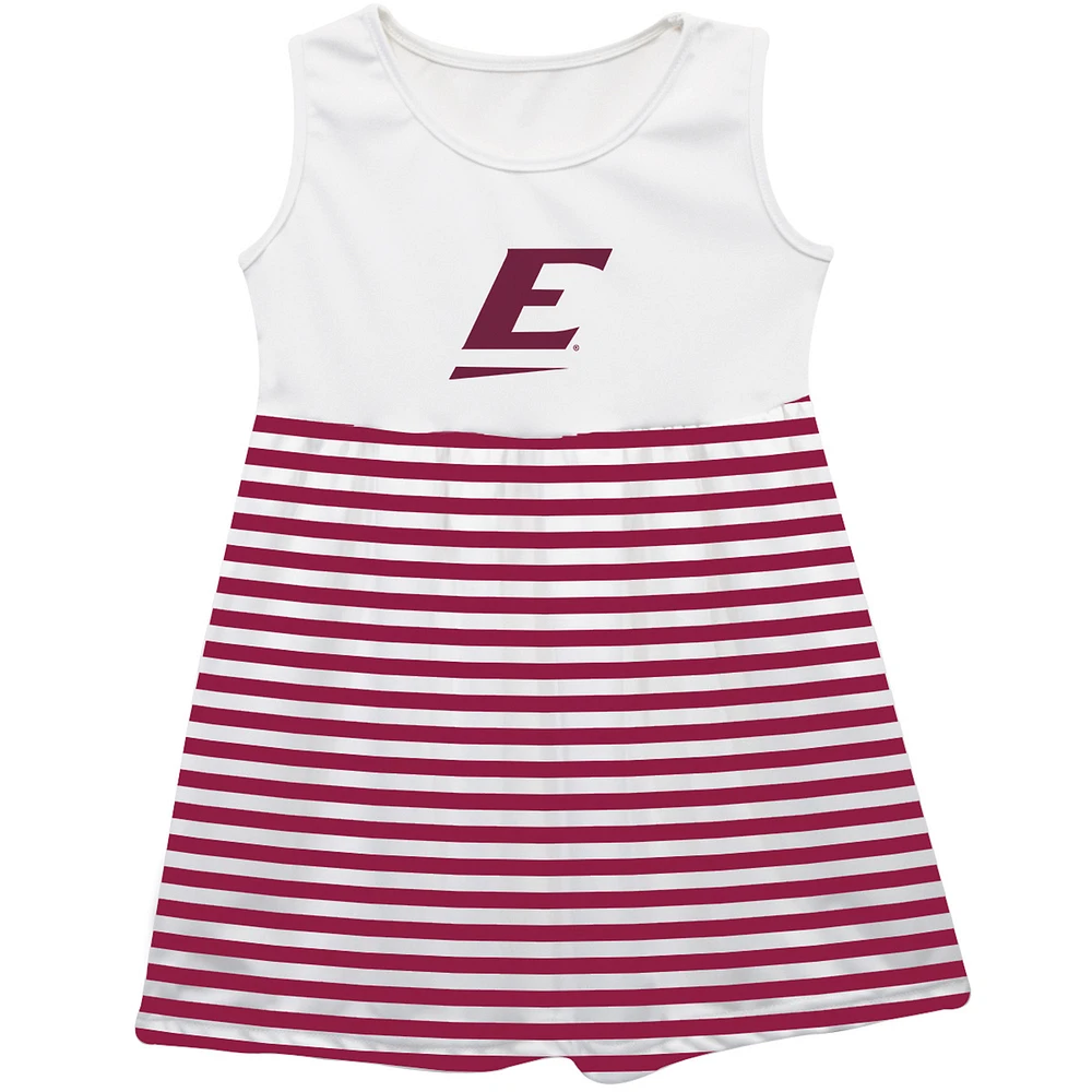 Girls Infant Vive La Fete Maroon Eastern Kentucky Colonels Striped Tank Top Dress