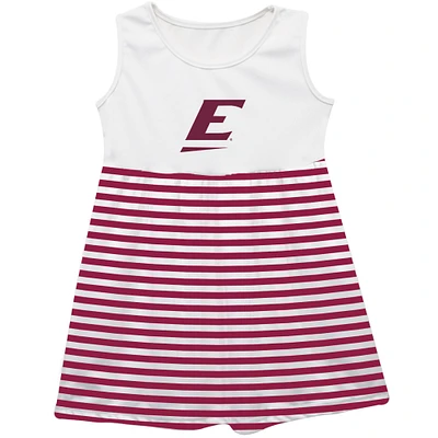 Girls Infant Vive La Fete  Maroon Eastern Kentucky Colonels Striped Tank Top Dress