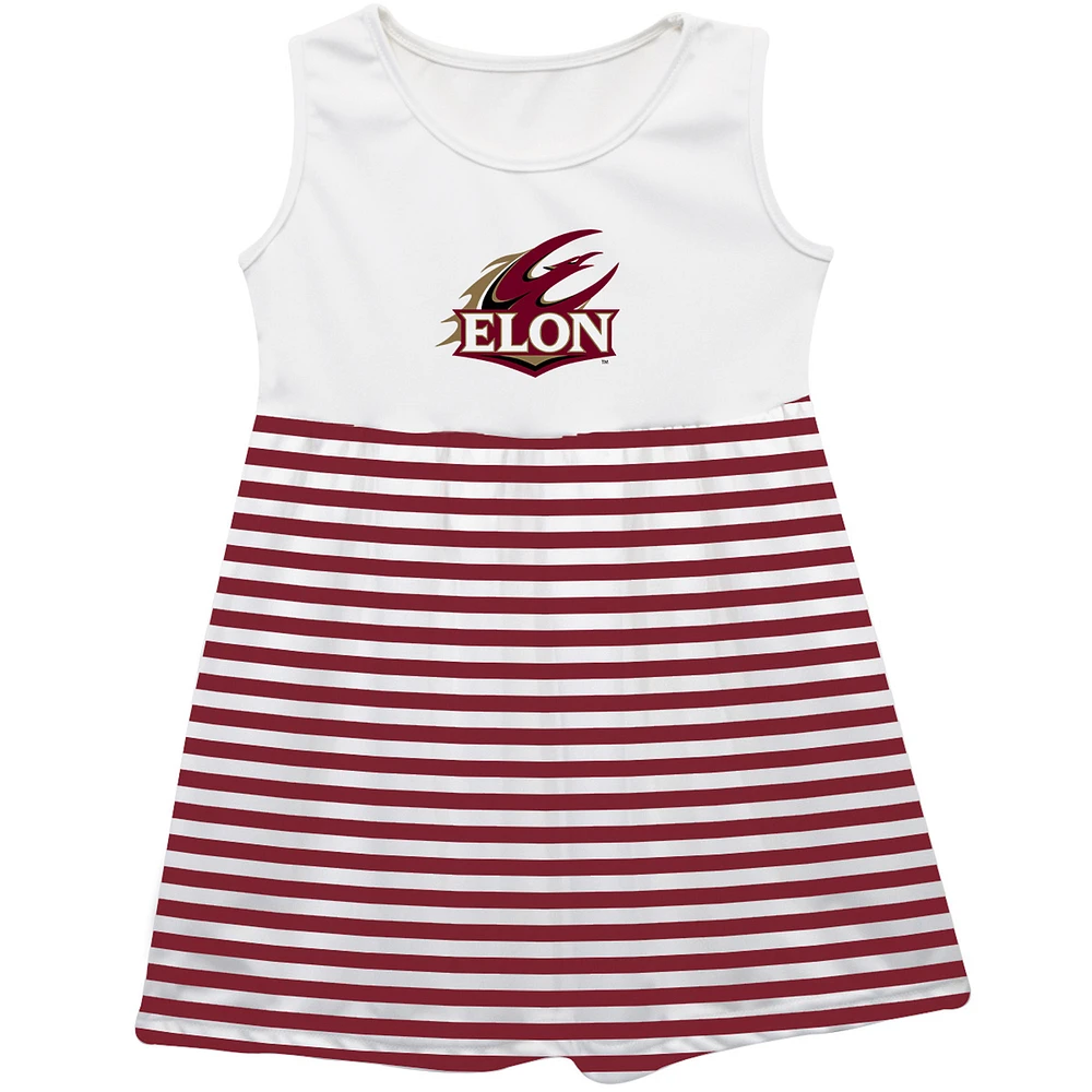 Girls Infant Vive La Fete Maroon Elon Phoenix Striped Tank Top Dress