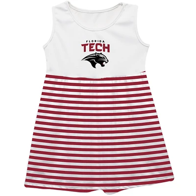 Girls Infant Vive La Fete Red Florida Tech Panthers Striped Tank Top Dress