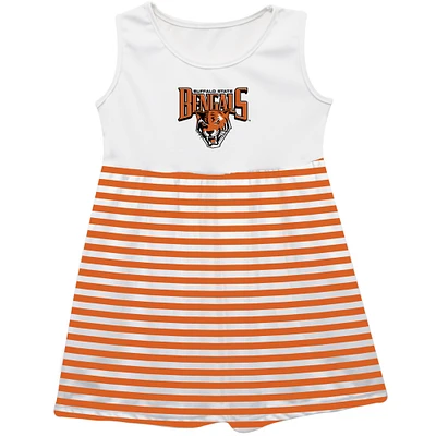 Girls Infant Vive La Fete Orange Buffalo State Bengals Striped Tank Top Dress