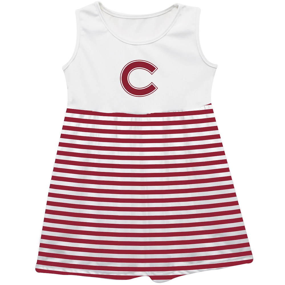 Girls Infant Vive La Fete Maroon Colgate Raiders Striped Tank Top Dress