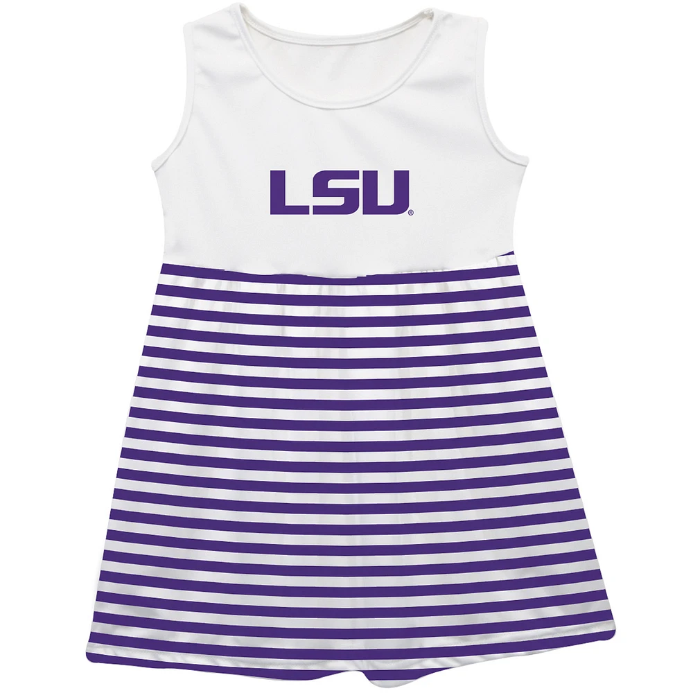 Girls Infant Vive La Fete Purple LSU Tigers Striped Tank Top Dress