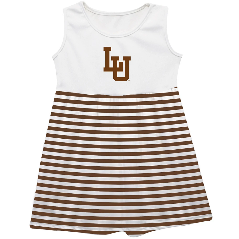 Girls Infant Vive La Fete Brown Lehigh Mountain Hawks Striped Tank Top Dress