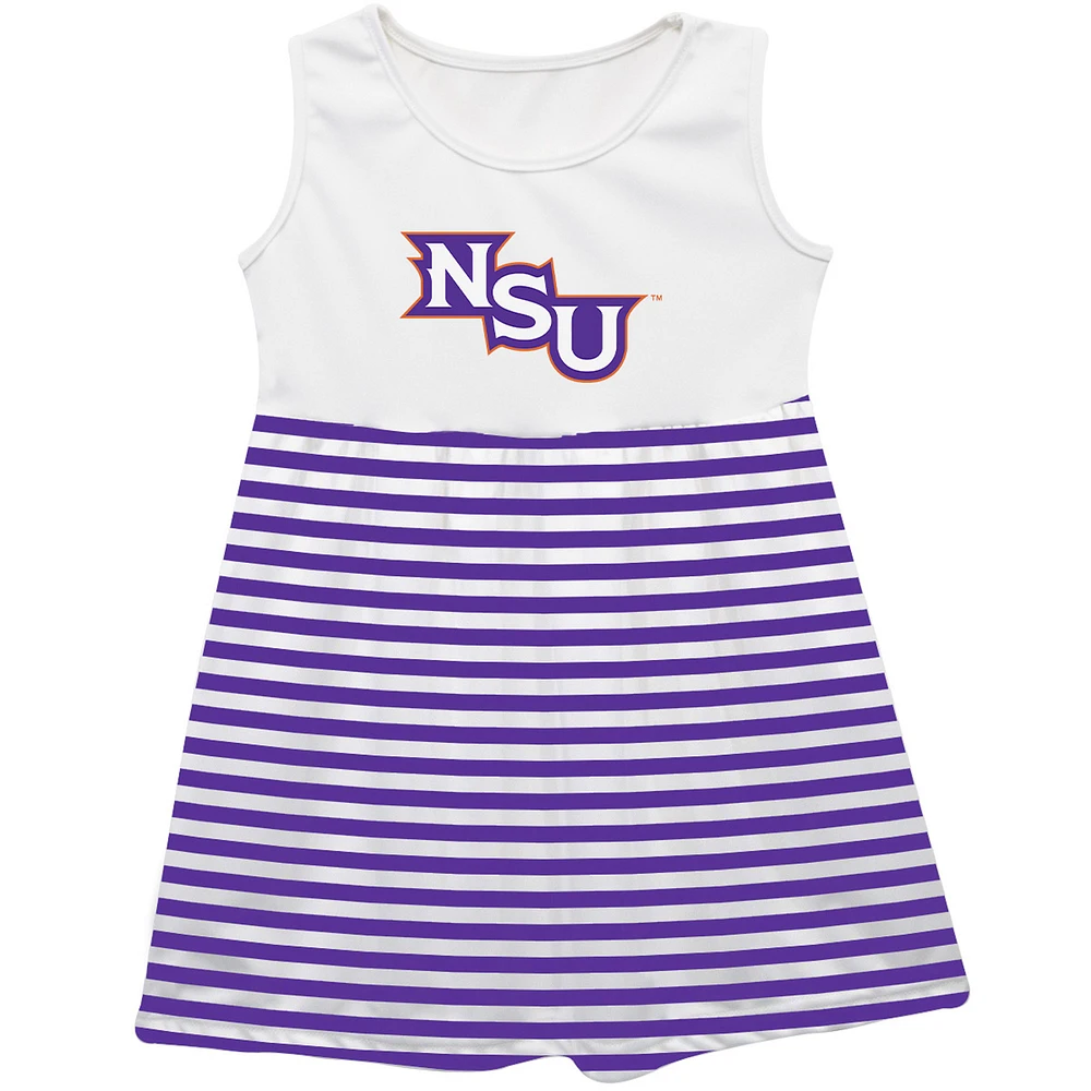Girls Infant Vive La Fete Purple Northwestern State Demons Striped Tank Top Dress