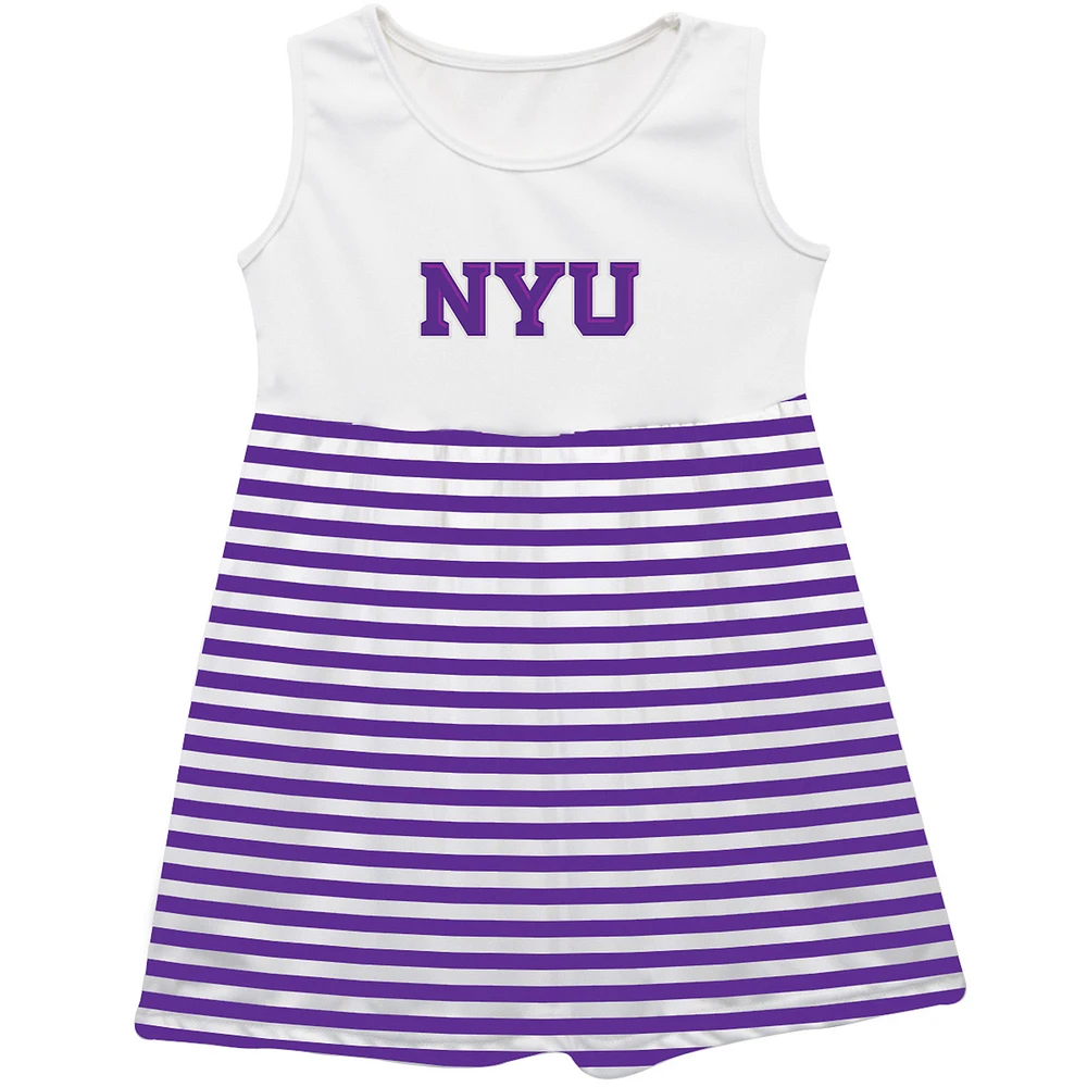 Girls Infant Vive La Fete Purple NYU Violets Striped Tank Top Dress