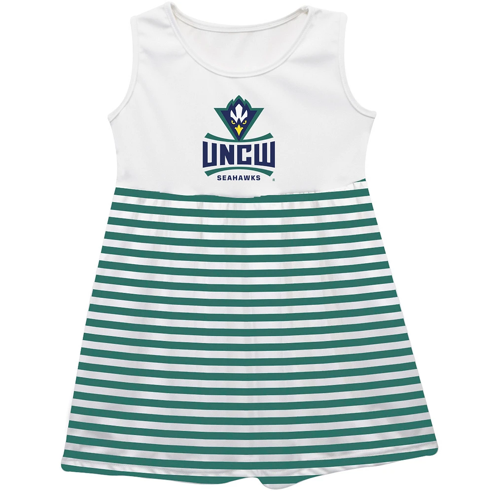 Girls Infant Vive La Fete Green UNC Wilmington Seahawks Striped Tank Top Dress