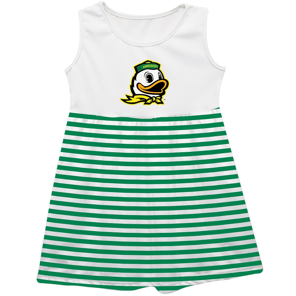 Girls Infant Vive La Fete Green Oregon Ducks Striped Tank Top Dress