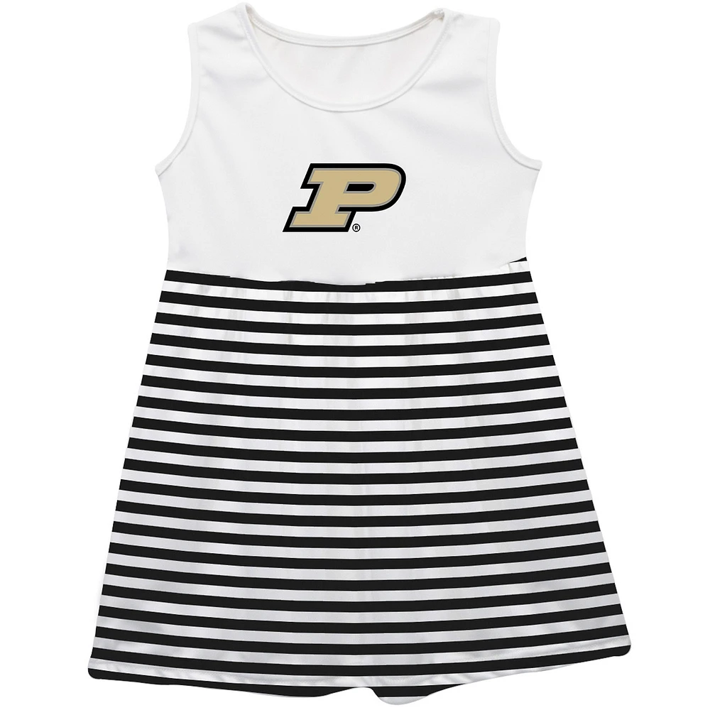 Girls Infant Vive La Fete Black Purdue Boilermakers Striped Tank Top Dress