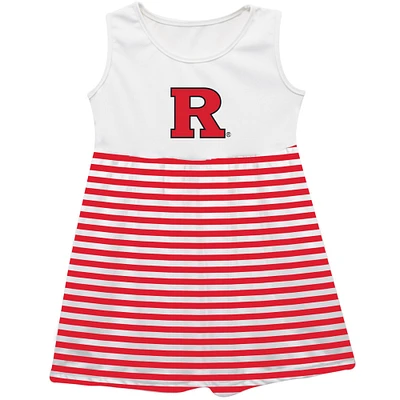 Girls Infant Vive La Fete  Scarlet Rutgers Knights Striped Tank Top Dress