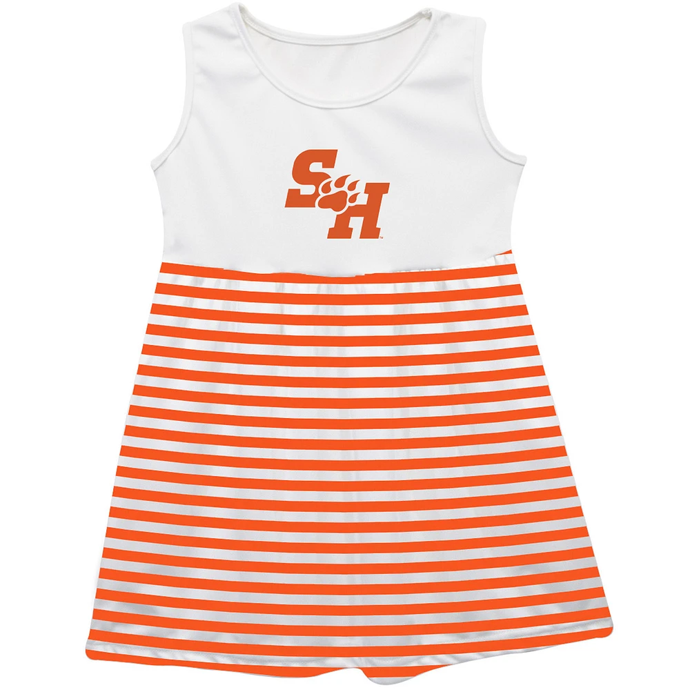 Girls Infant Vive La Fete Orange Sam Houston State Bearkats Striped Tank Top Dress