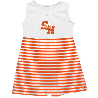 Girls Infant Vive La Fete  Orange Sam Houston State Bearkats Striped Tank Top Dress