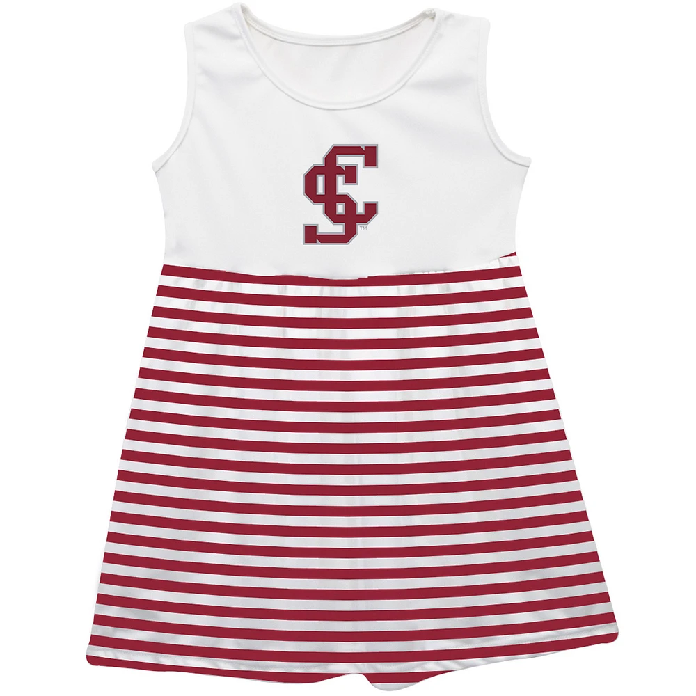 Girls Infant Vive La Fete Maroon Santa Clara Broncos Striped Tank Top Dress