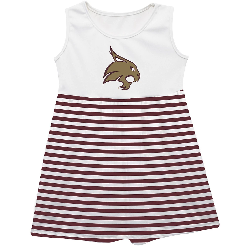Girls Infant Vive La Fete Maroon Texas State Bobcats Striped Tank Top Dress
