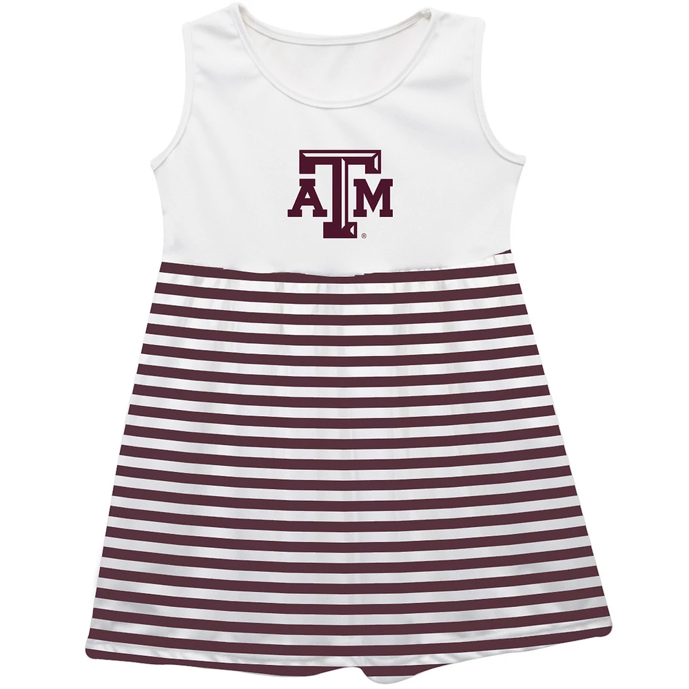 Girls Infant Vive La Fete Maroon Texas A&M Aggies Striped Tank Top Dress