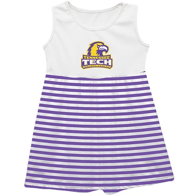 Girls Infant Vive La Fete  Purple Tennessee Tech Golden Eagles Striped Tank Top Dress