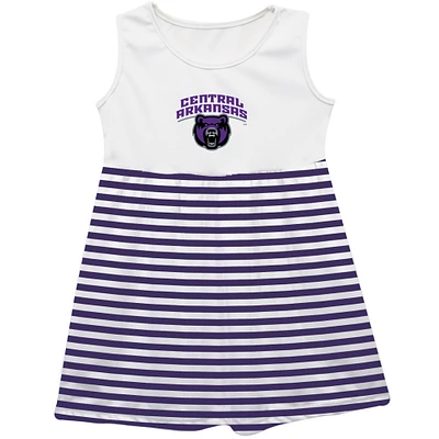 Girls Infant Vive La Fete  Purple Central Arkansas Bears Striped Tank Top Dress