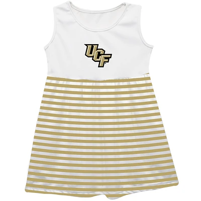 Girls Infant Vive La Fete  Gold UCF Knights Striped Tank Top Dress