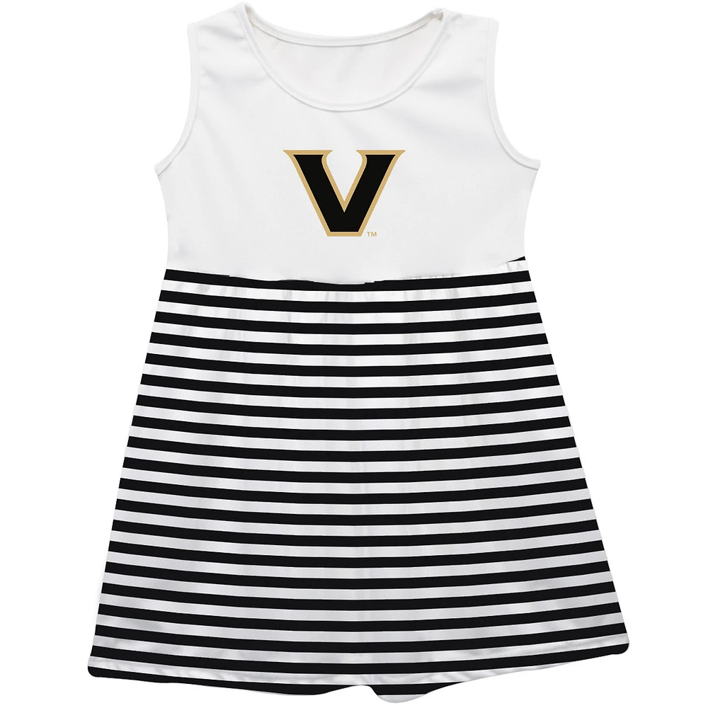 Girls Infant Vive La Fete Black Vanderbilt Commodores Striped Tank Top Dress