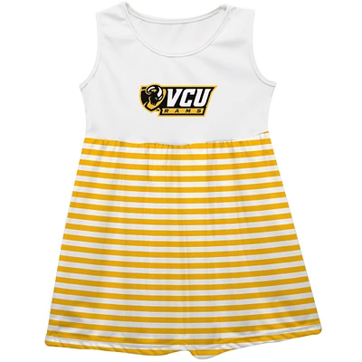 Girls Infant Vive La Fete Gold VCU Rams Striped Tank Top Dress