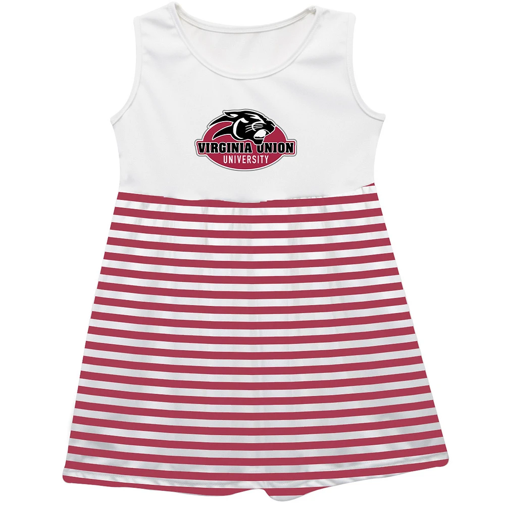 Girls Infant Vive La Fete Maroon Virginia Union Panthers Striped Tank Top Dress